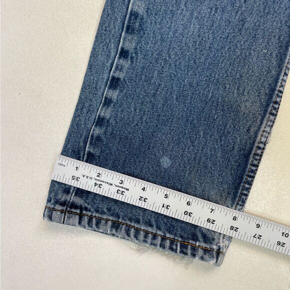 Levi’s 505 Denim Jeans Men Size 32 x 30 Blue Distressed Paint Tag Size 34 x 34 - Picture 12 of 13
